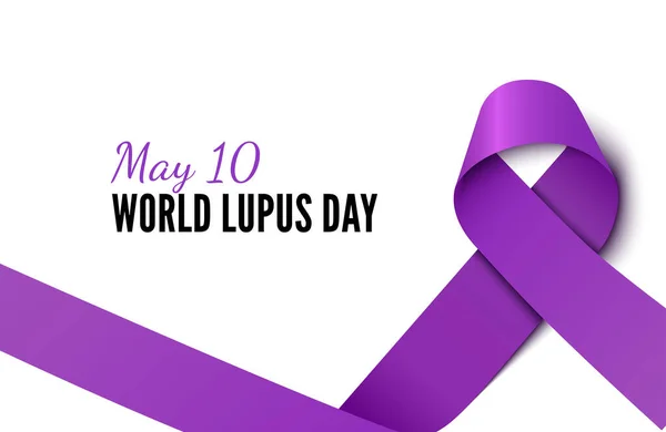 Plantilla de banner de vector realista de cinta del Día Mundial del Lupus — Archivo Imágenes Vectoriales