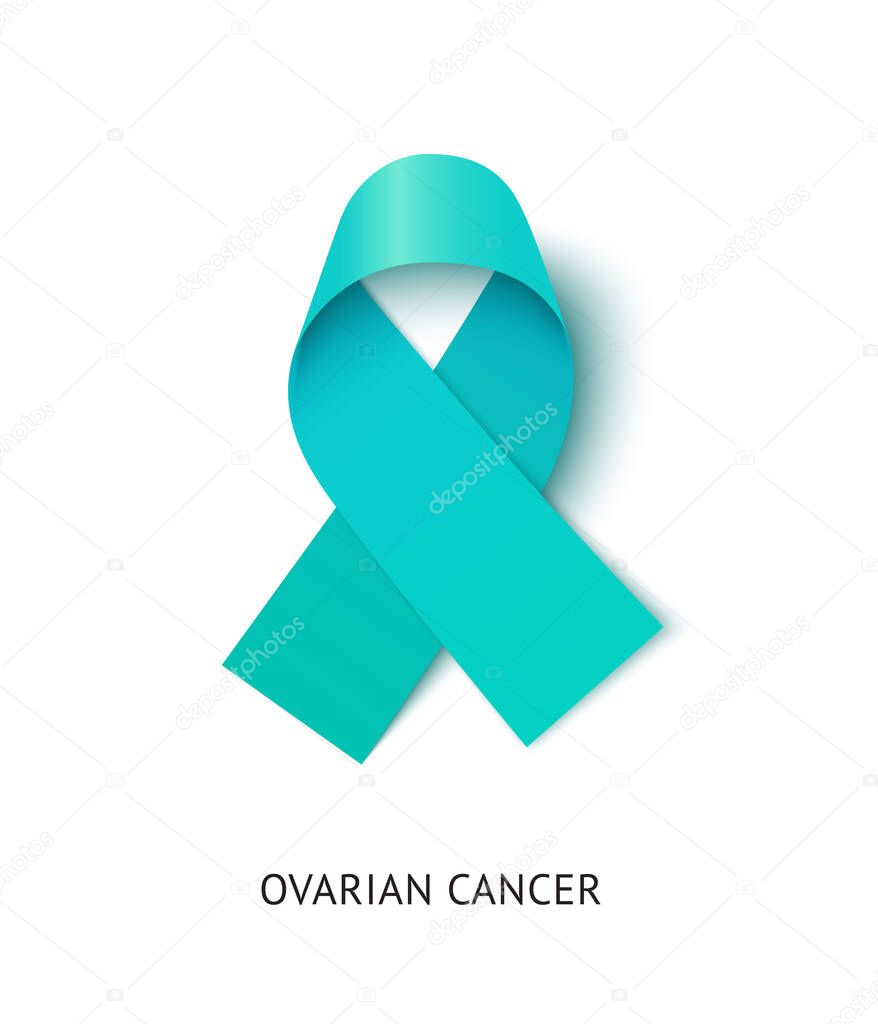 Ovarian cancer awareness ribbon vector realistic illustration