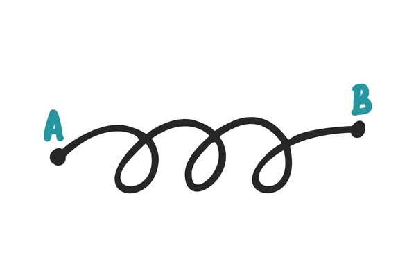 Linha bagunçada pontos de conexão ilustração vetorial desenhada à mão — Vetor de Stock