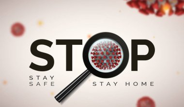 Avrupa, ABD için karantina uyarısı. Evde kal, Coronavirus 'u durdur. Kavram Covid-19 pankartı