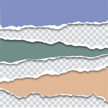 Yırtık kenarlı yırtık kağıt gerçekçi vektör çizimi