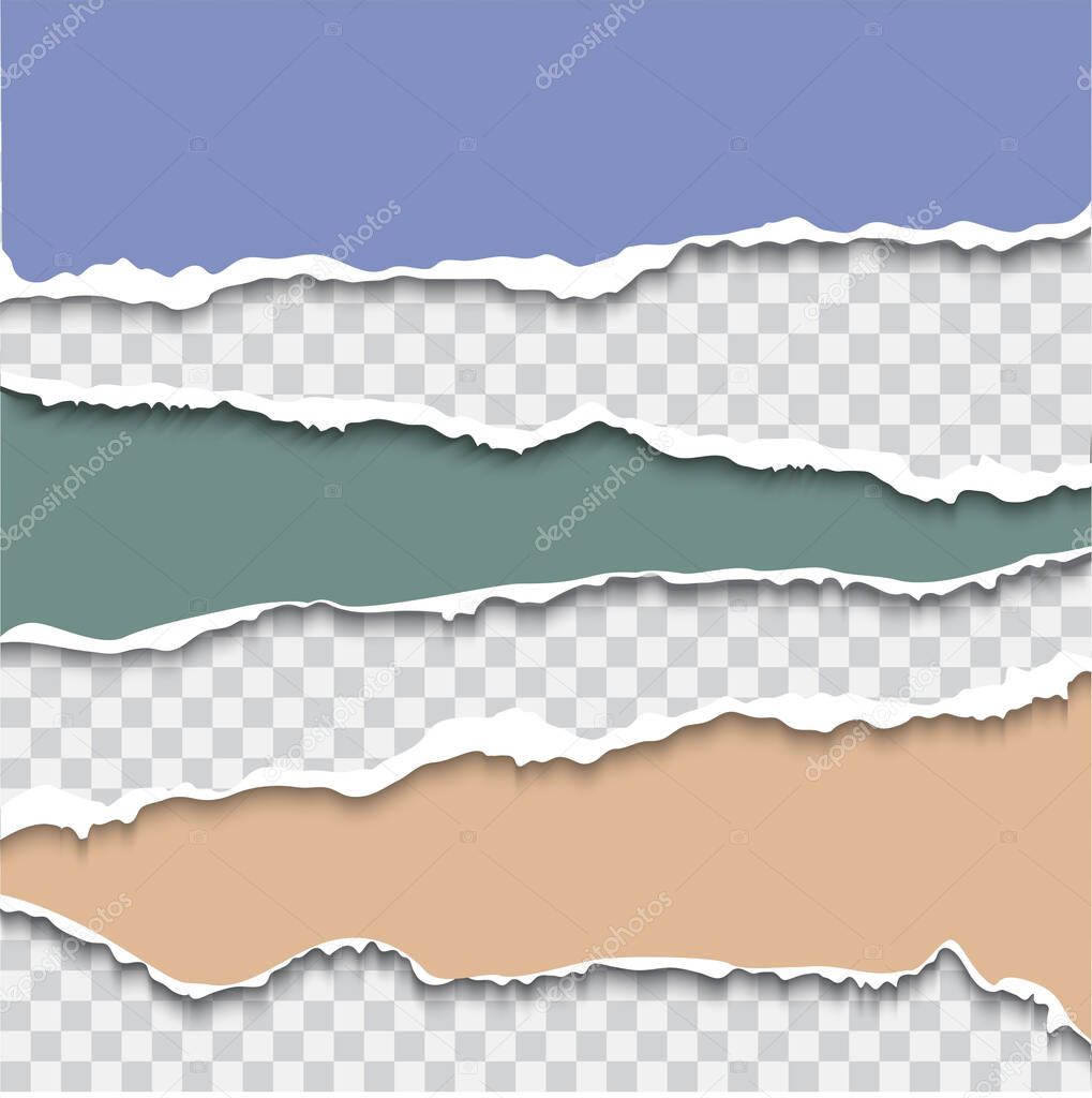 Torn paper with ripped edges realistic vector illustration