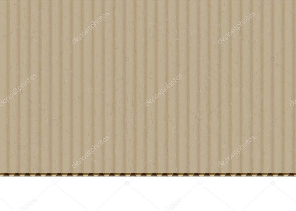 Cardboard corrugated sheet border realistic vector background