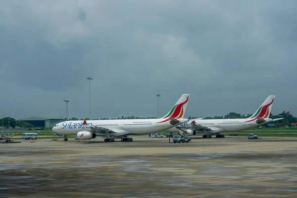 Colombo Sri Lanka August 2019 Two Airbus A330 Srilankan Being — Stock Photo, Image