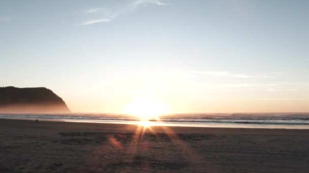 Dia Noite Por Sol Lapso Tempo Praia Areia Olhando Para — Vídeo de Stock