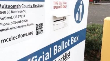 Person drops off ballot to official location on election day.