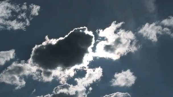 Time Lapse Shining Star Revealing Dark Cloud Rising Blue Sky — Stok video