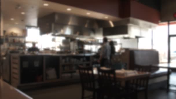 Unrecognizable People Restaurant Working Kitchen Servers Wait Staff Taking Orders — Stock Video