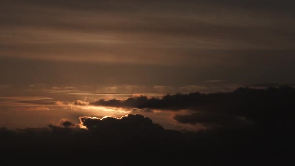 Проміжок Часу Ніч День Сходу Сонця Хмарний Пейзаж Красивому Теплому — стокове відео