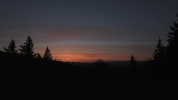 Noite Lapso Tempo Nascer Sol Dia Sobre Vale Willamette Oregon — Vídeo de Stock