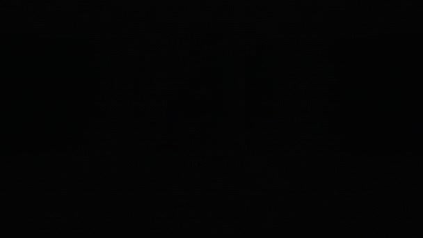 Закройтесь Центрированной Компактной Флуоресцентной Лампочке Включающейся Летящей Выключающейся Маячащей Черном — стоковое видео