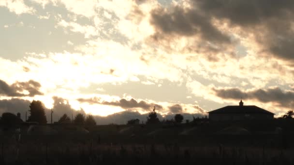 Sunset Setting Ranch House Washington Sunset — Stock Video