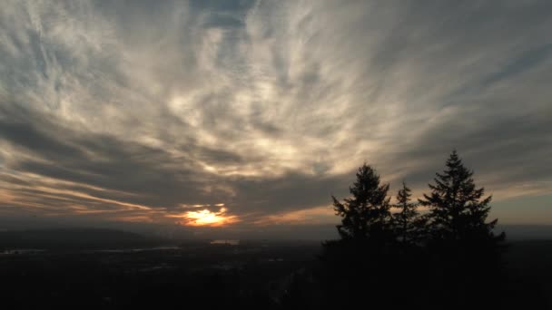 Tiempo Agota Amanecer Portland Oregón Mirando Este Sol Nube Horizonte — Vídeos de Stock