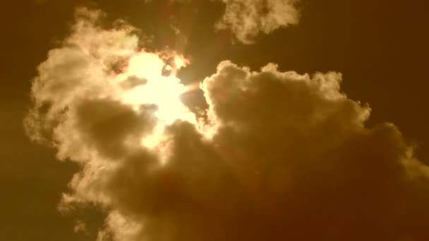 Dark Rain Cloud Passes Leaving Open Sky Sunny Warm Day — Stock Video