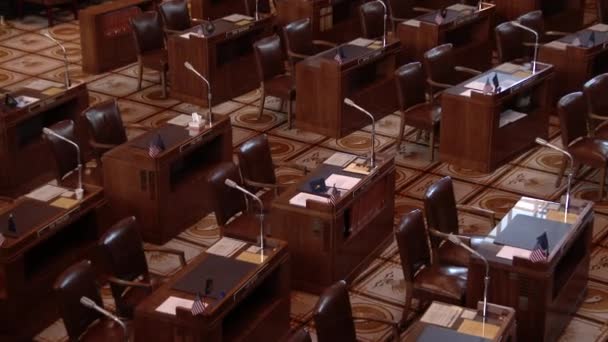 Senado Vacío Salem Oregon Edificio Del Capitolio Estatal Desde Galería — Vídeo de stock