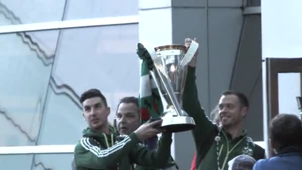 Portland Timbers Raise Championship Cup Open Public Event Hosted Portland — Stock Video