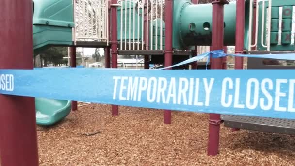 Covid Stay Home Order Public Spaces Playground Temporarily Closed Prevent — Stock Video