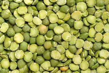 Yeşil bezelye çerçevesi makro dolu