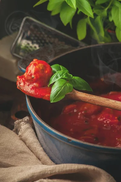 Köfte ve domates sos — Stok fotoğraf