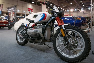 Bologna, İtalya - Aralık, 2017 yaklaşık: Motor Show'da tuning Bmw motosiklet.