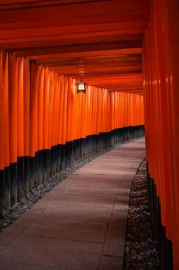 Fushimi Inari tapınak veya Fushimi Inari Taisha, Şinto tapınak. Vermilyon yakın gates binlerce için ünlü bir Japon anıt. 
