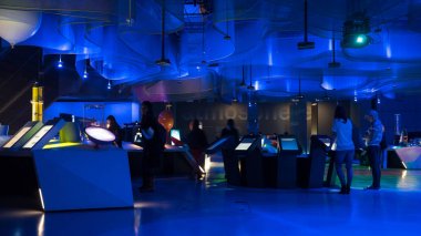 London, Büyük Britanya - Ocak, 2018 yaklaşık: Laboratuvar Bilim Müzesi içinde iç görünümünü. South Kensington müzenin parçası olarak 1857 yılında kuruldu.