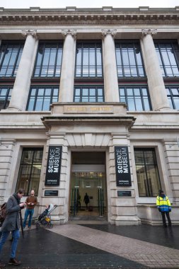 Bilim Müzesi, Londra, İngiltere - Ocak, 2018 yaklaşık: giriş. South Kensington müzenin parçası olarak 1857 yılında kuruldu.