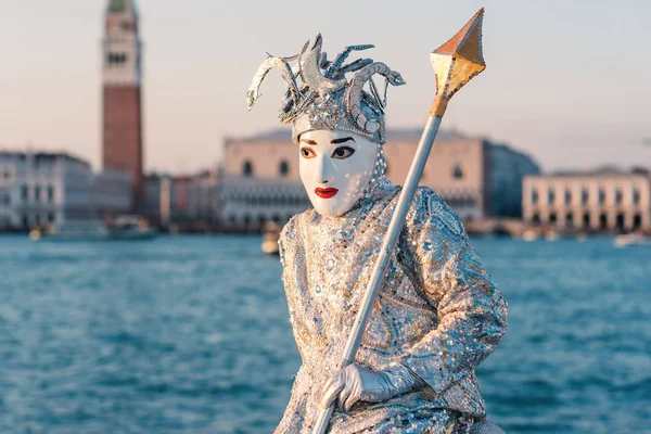 Karneval Von Venedig Schöne Maske Auf Der Georgs Insel Mit — Stockfoto