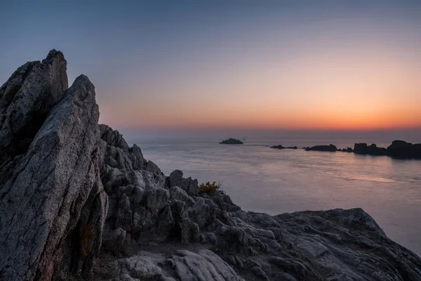 Vista Panorâmica Pointe Grouin Sol Ponto Rochoso Perigoso Que Estende — Fotografia de Stock