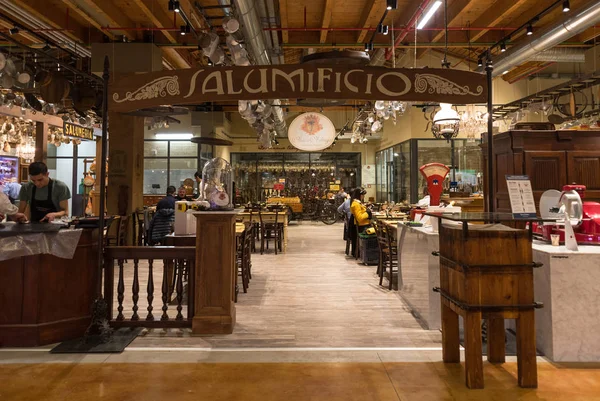 Bologna Italië Circa December 2017 Salumificio Restaurant Binnen Fico Eataly — Stockfoto