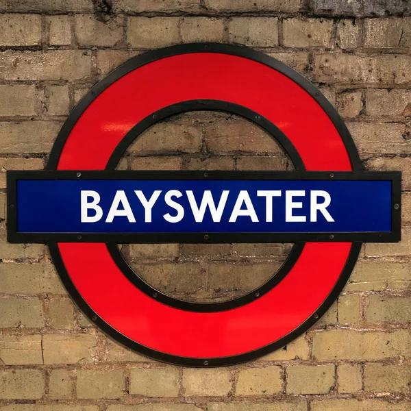 Londres Reino Unido Circa Janeiro 2018 Símbolo Estação Bayswater Sistema — Fotografia de Stock