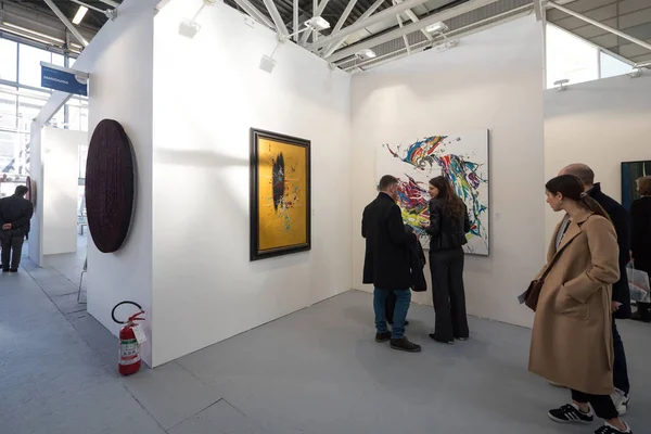 Bologna Italie Février 2018 Personnes Visitant Artefiera 2018 Exposition Internationale — Photo