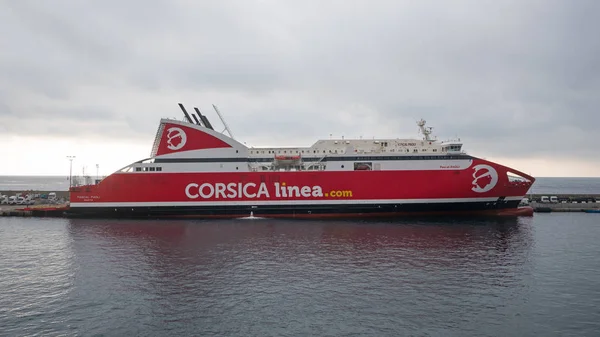 Bastia Fransa Temmuz 2017 Yaklaşık Corsica Linea Feribot Bastia Harbour — Stok fotoğraf