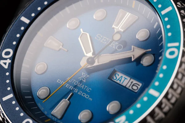 Bologna Italie Mars 2018 Seiko Prospex Blue Lagoon Montre Plongée — Photo