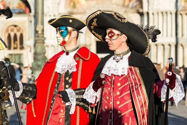 Venedig Italien Februari 2016 Karneval Venedig Vackra Masker Markusplatsen — Stockfoto
