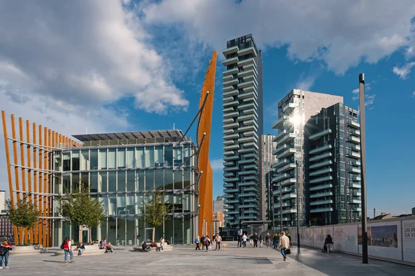 Milan Talya Eylül 2017 Yaklaşık Gae Aulenti Square Porta Garibaldi — Stok fotoğraf