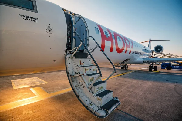 Lyon Francia Circa Abril 2017 Avión Air France Hop Jet — Foto de Stock