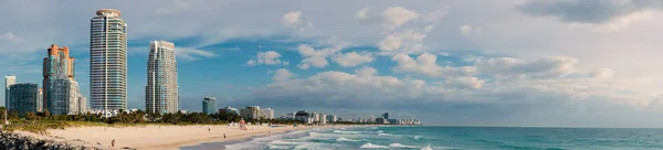 South Beach Panoramik Manzaralı Güneşli Bir Günde South Beach Olarak — Stok fotoğraf