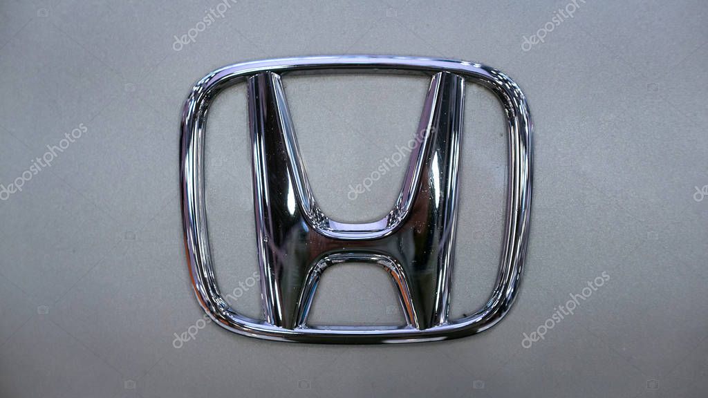 BOLOGNA, ITALY - CIRCA DECEMBER, 2017: Close up of Honda logo.