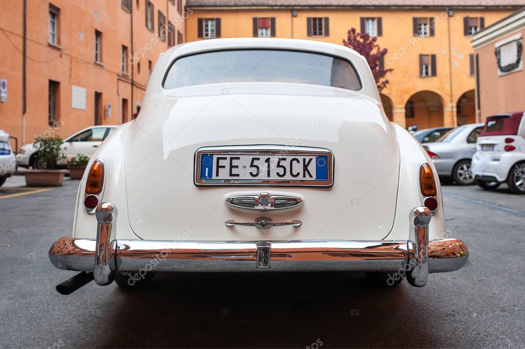 BOLOGNA, ITALY - OCTOBER 15, 2016: Rolls-Royce Phantom V. The Rolls-Royce Phantom V is a large, ultra-exclusive four-door saloon produced by Rolls-Royce Limited from 1959 to 1968.