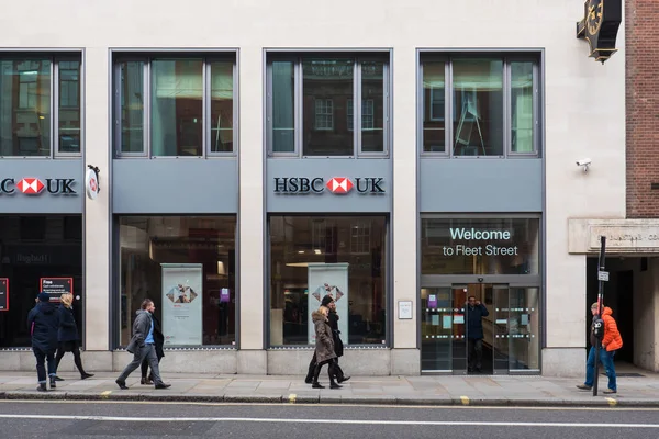 London Januar 2018 Hsbc Bank Street Hsbc Holdings Plc Ist — Stockfoto