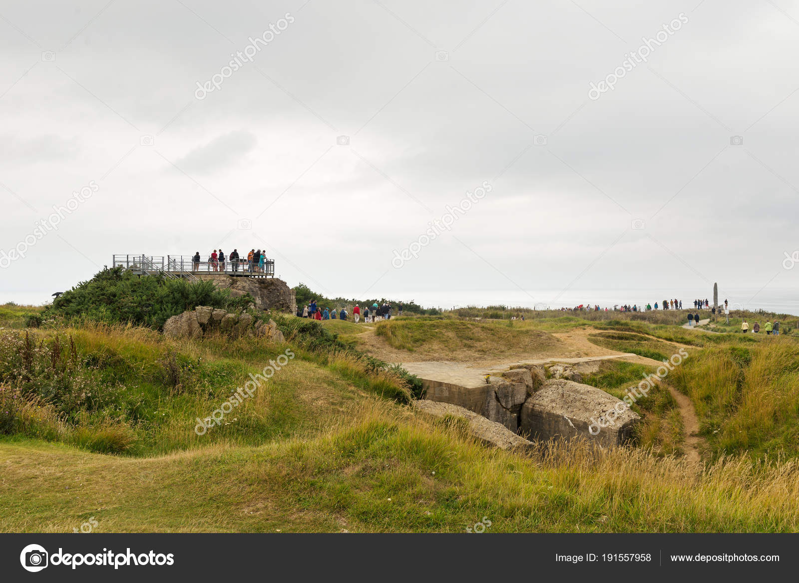 Omaha Beach France August 2014 Tourists Visiting German