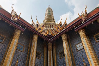 Geleneksel Tay mimari. Grand Palace, Bangkok. Tayland.