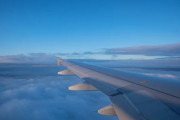 Avión Vuelo Sol Vista Desde Ventana — Foto de Stock