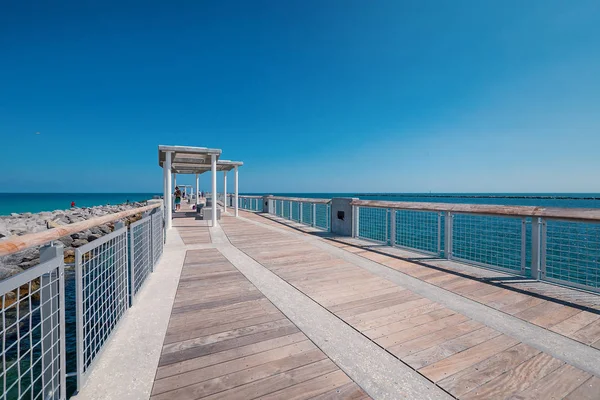 South Pointe Pier Slunečný Den Miami Beach Florida — Stock fotografie