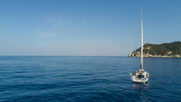 Barco Vela Ilha Elba Toscana Itália — Fotografia de Stock