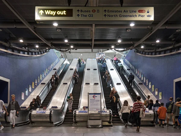 London United Kingdom June 2015 North Greenwich Station Underground System — Stock Photo, Image