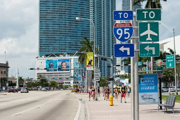 Miami Marzo 2016 Vista Calle Bayside — Foto de Stock