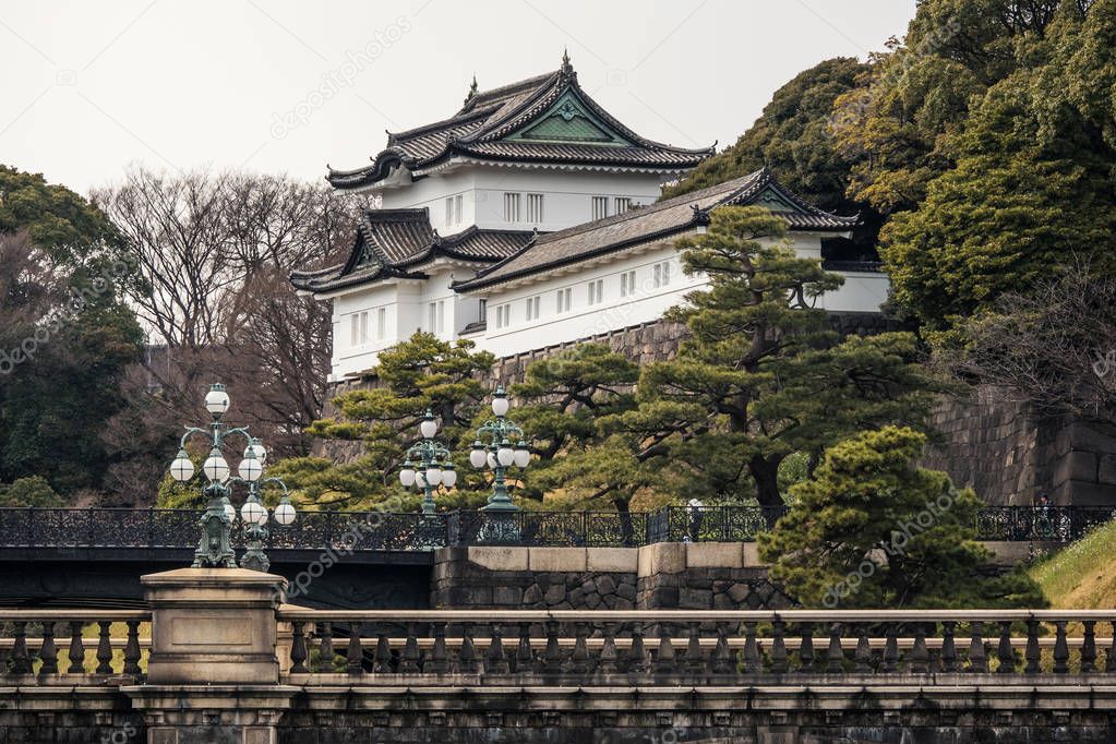 The Imperial Palace in Tokyo, Japan. The Imperial Palace is where the Japanese Emperor lives nowadays. 