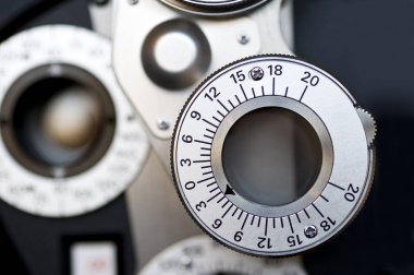 Optometrist diyoptri detayını yakın çekim